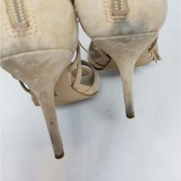 Sam Edelman Beige Tan Strappy Stilettos Heels  Azela Leather Heels Size 8 - Picture 14 of 14